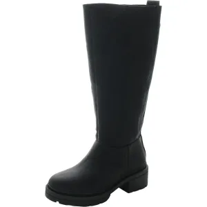 Womens Zipper Faux Leather Knee-High Boots