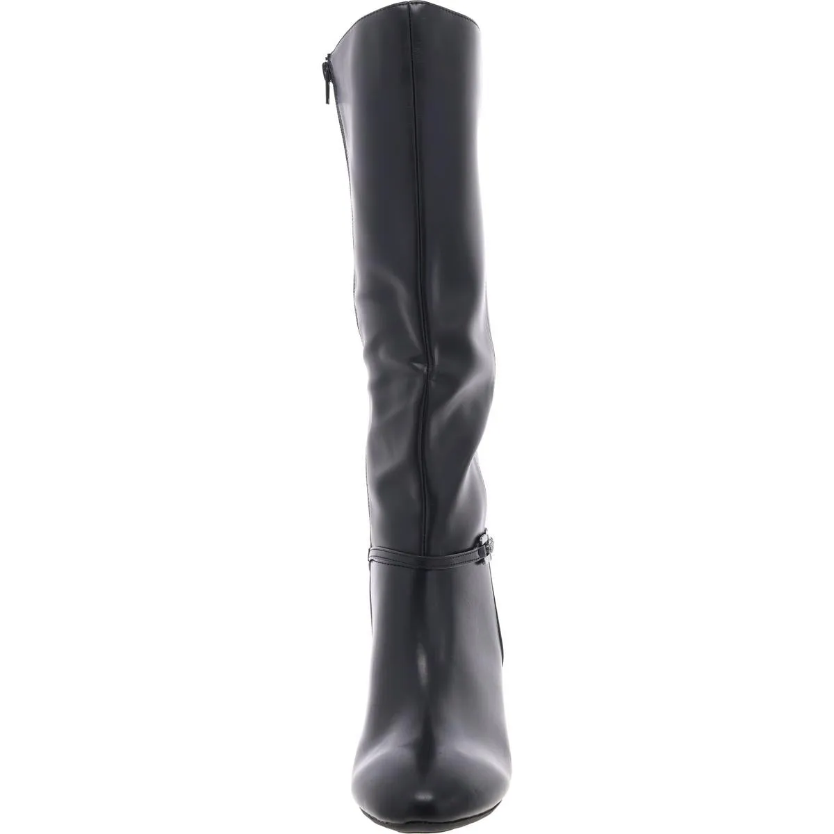Womens Zipper Faux Leather Mid-Calf Boots