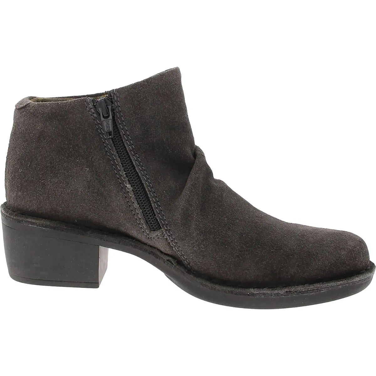Womens Zipper Faux Suede Ankle Boots