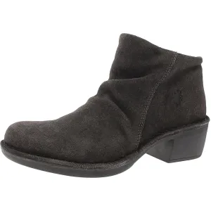 Womens Zipper Faux Suede Ankle Boots
