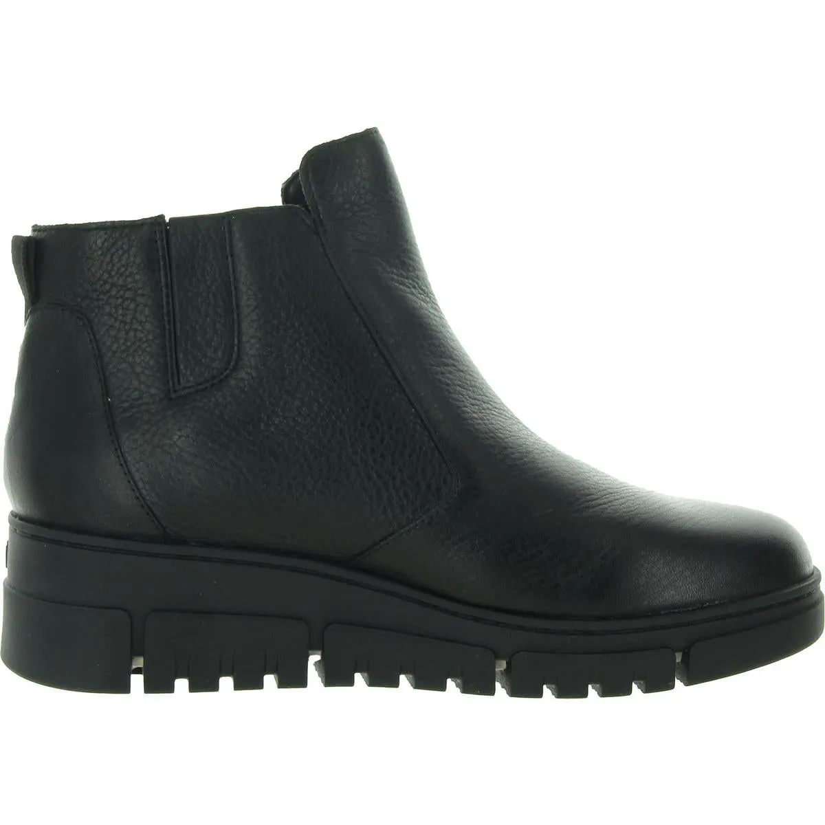 Womens Zipper Leather Ankle Boots