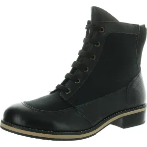 Womens Zipper Leather Combat & Lace-Up Boots