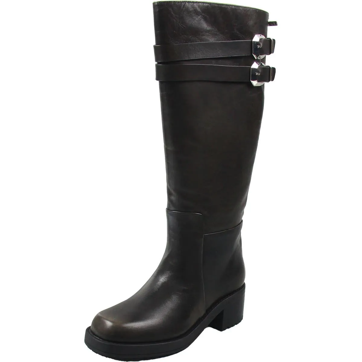 Womens Zipper Leather Knee-High Boots