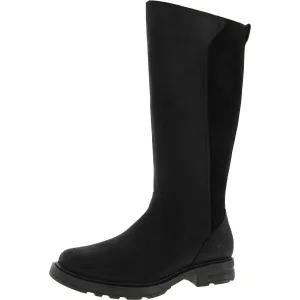 Womens Zipper Leather Knee-High Boots