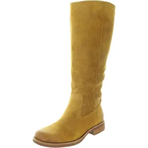 Womens Zipper Leather Knee-High Boots
