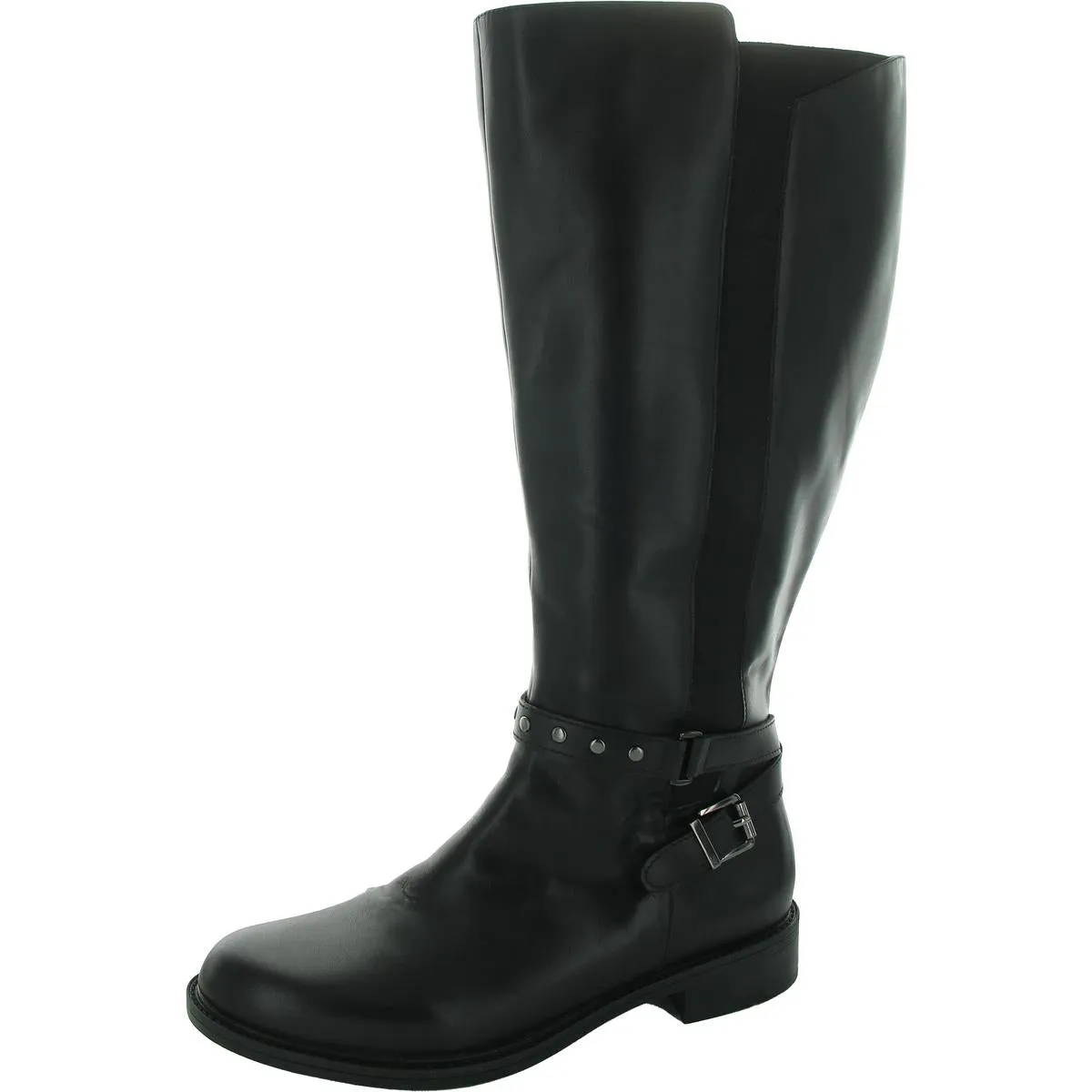 Womens Zipper Leather Knee-High Boots