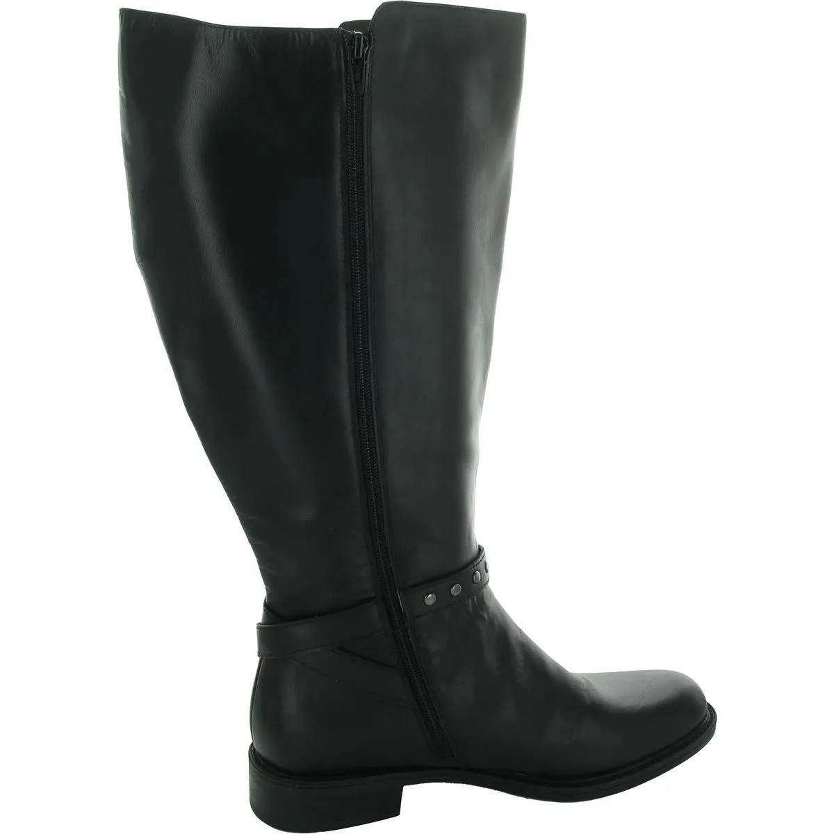 Womens Zipper Leather Knee-High Boots