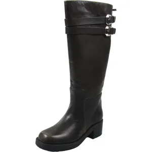 Womens Zipper Leather Knee-High Boots