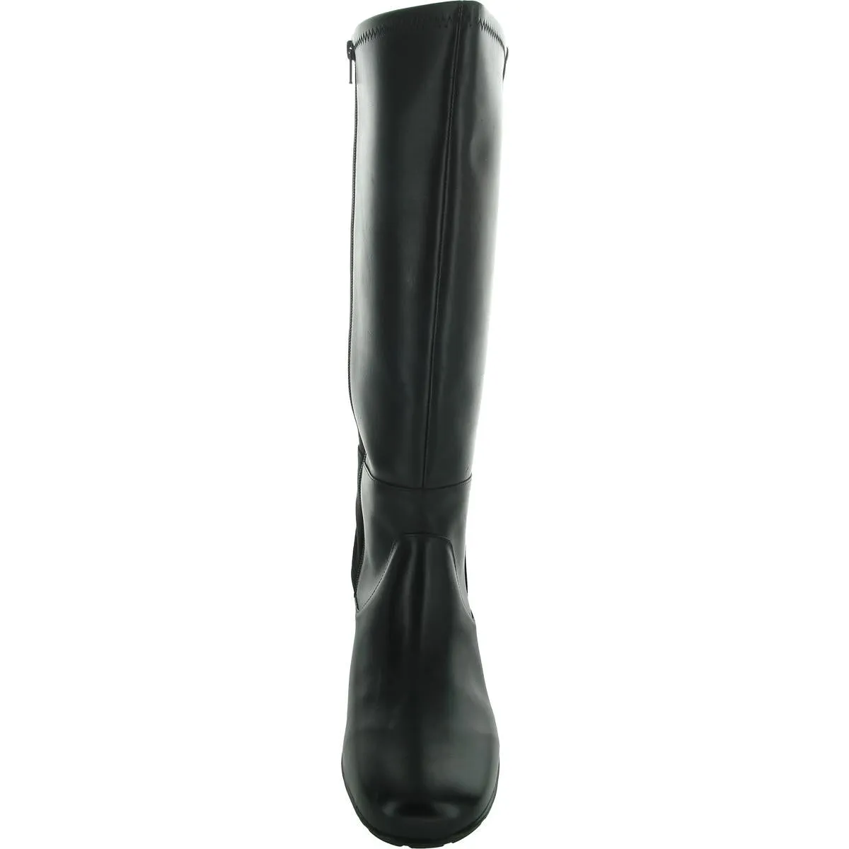 Womens Zipper Leather Mid-Calf Boots
