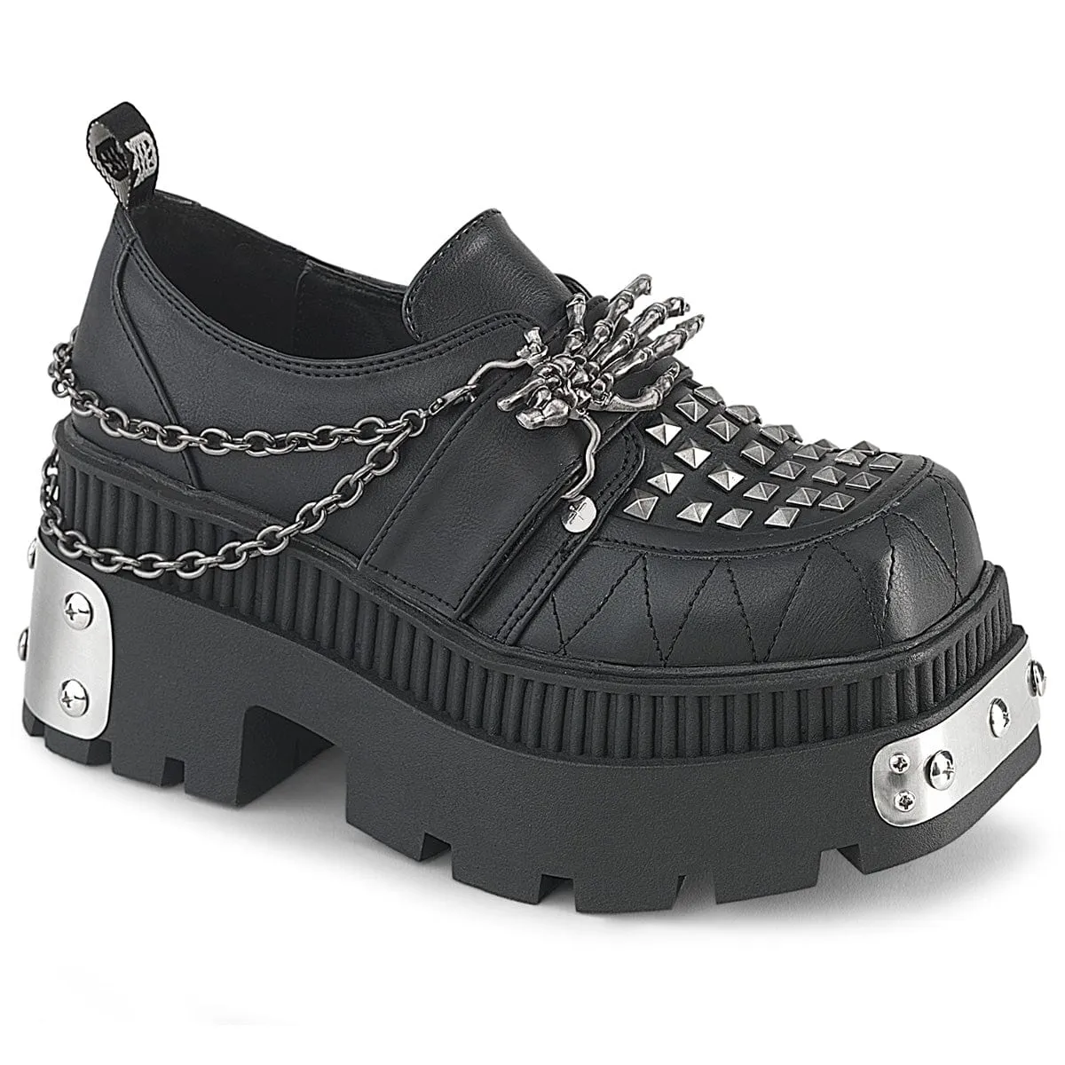 WRATH-42 Black Vegan Leather Platform Shoes