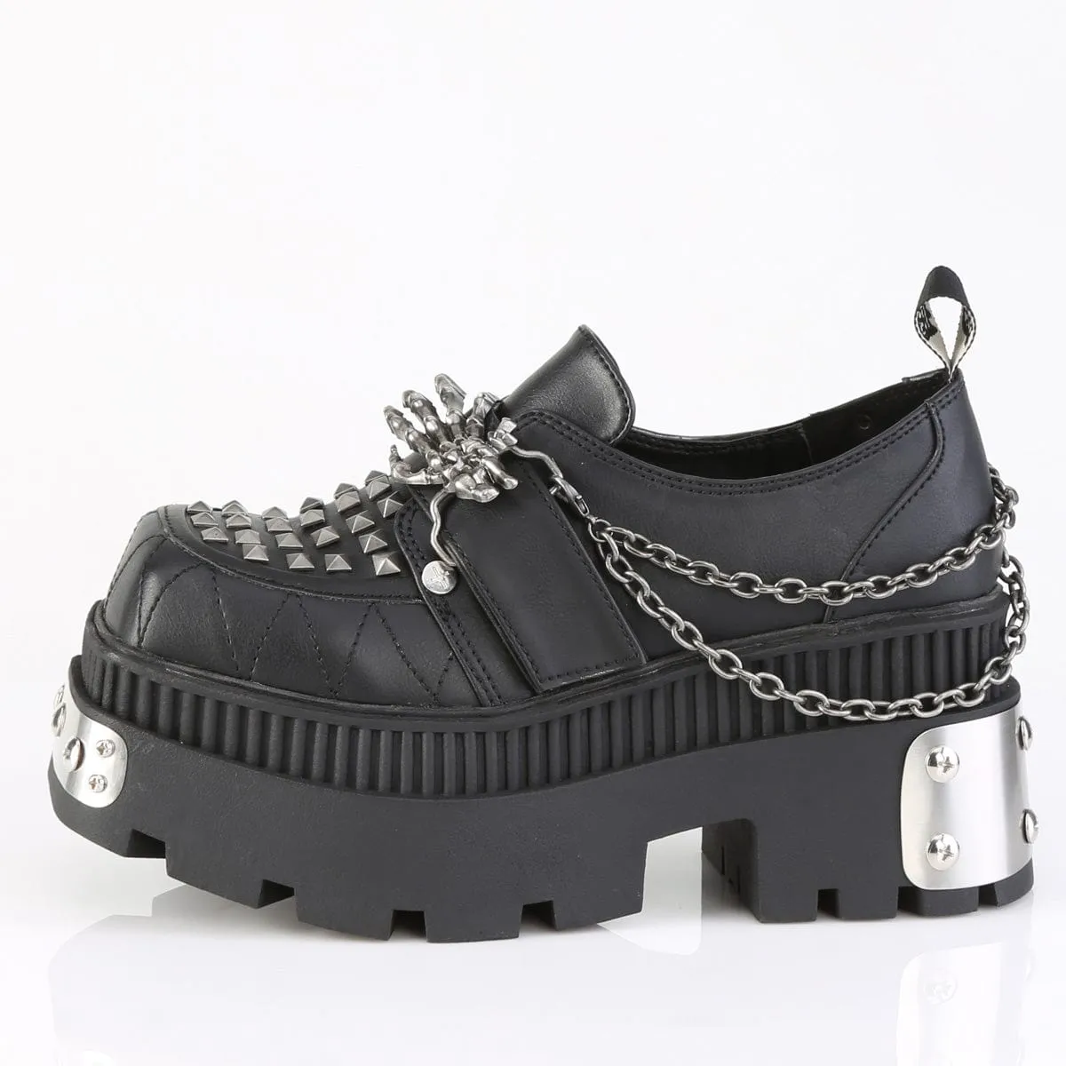 WRATH-42 Black Vegan Leather Platform Shoes