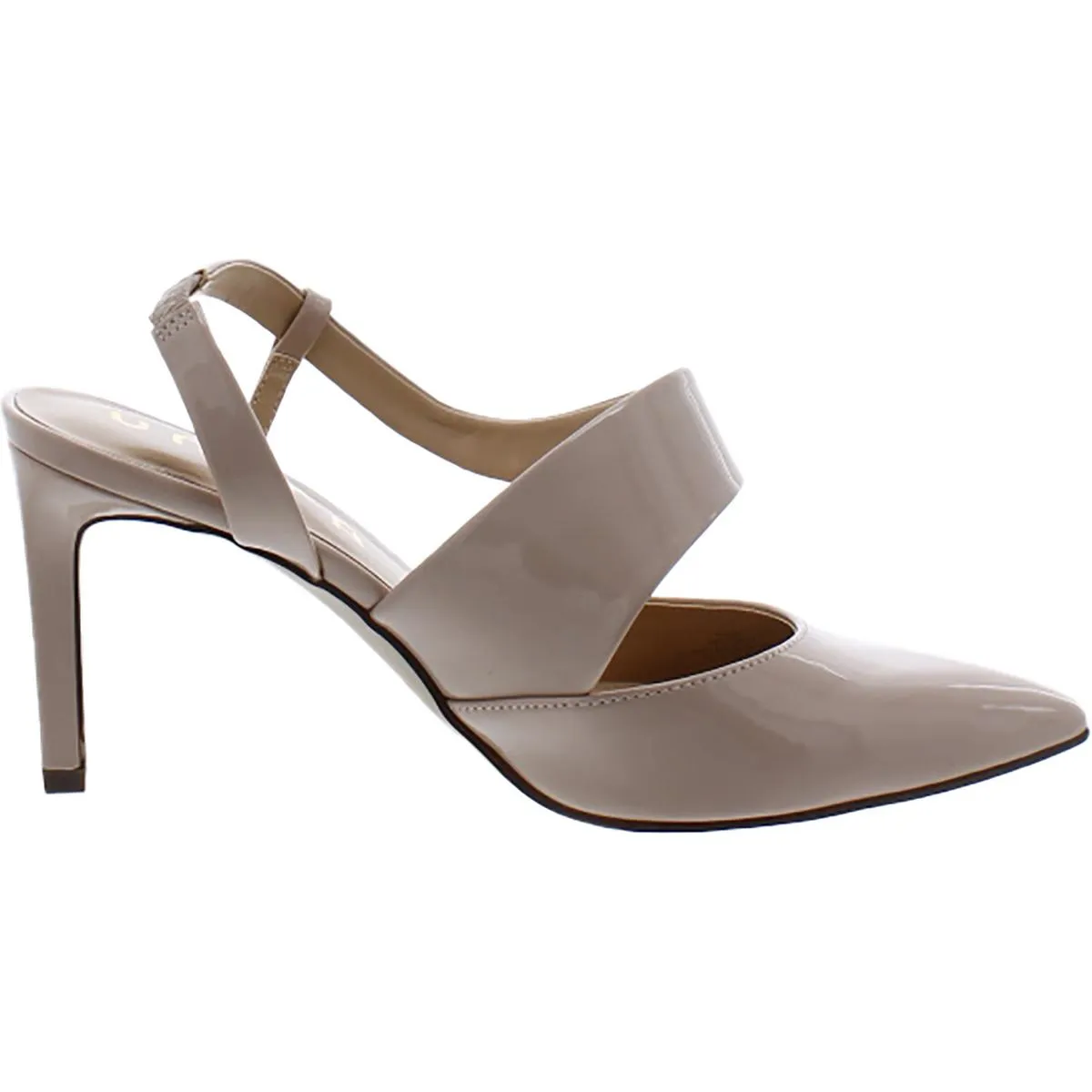 YVONNA Womens Patent Leather Slip On Heels