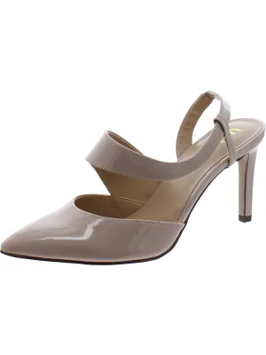 YVONNA Womens Patent Leather Slip On Heels